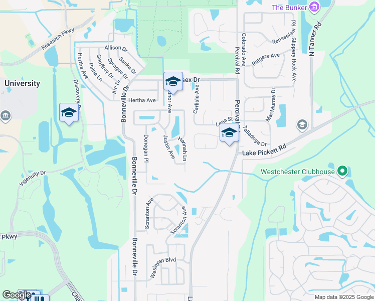 map of restaurants, bars, coffee shops, grocery stores, and more near 2212 Hannah Lane in Orlando