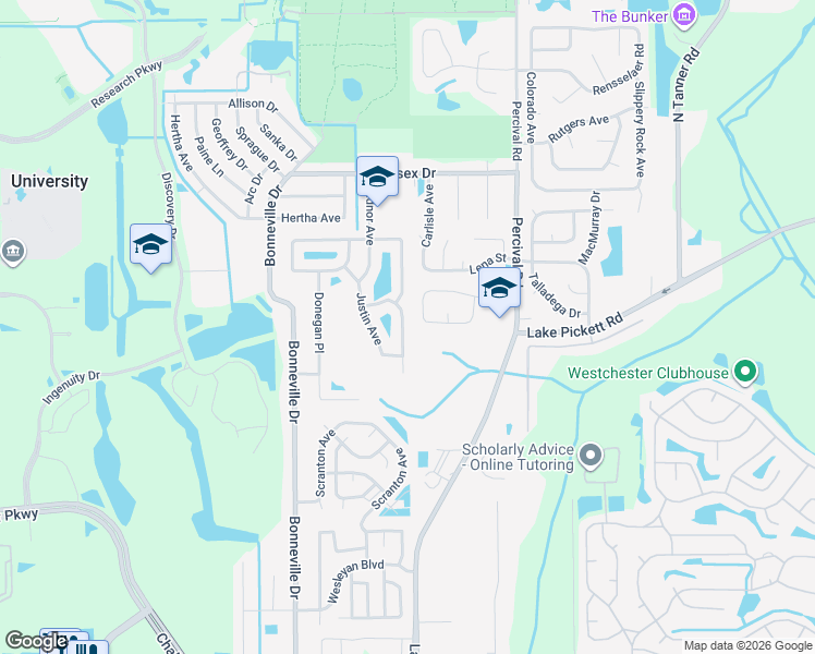 map of restaurants, bars, coffee shops, grocery stores, and more near 2212 Hannah Lane in Orlando