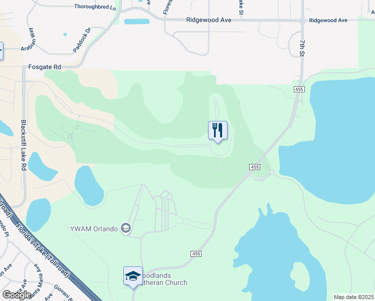 map of restaurants, bars, coffee shops, grocery stores, and more near 16255 Vetta Drive in Montverde