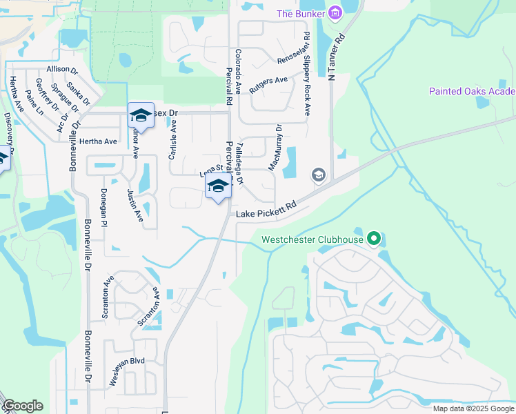 map of restaurants, bars, coffee shops, grocery stores, and more near 2659 Talladega Drive in Orlando