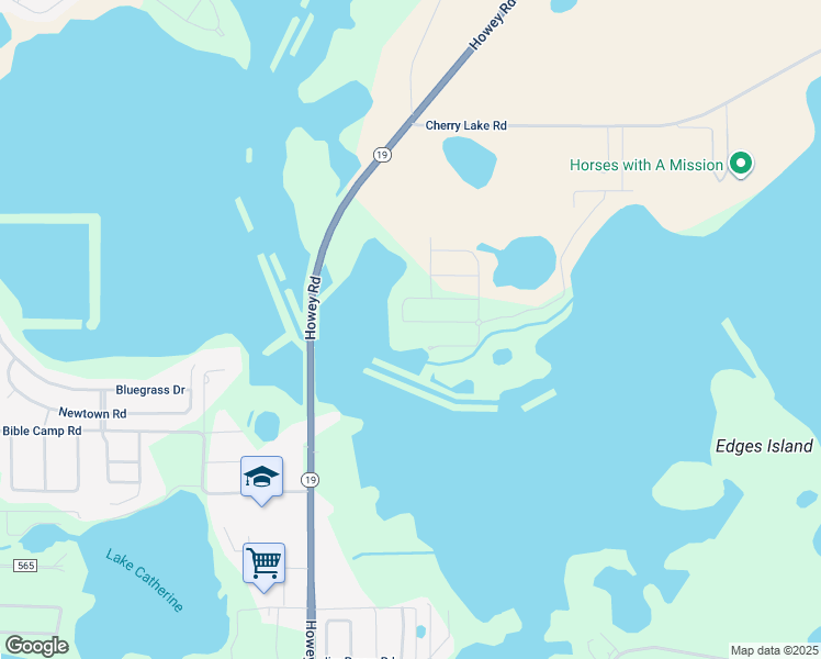 map of restaurants, bars, coffee shops, grocery stores, and more near 16471 Blooming Cherry Drive in Groveland