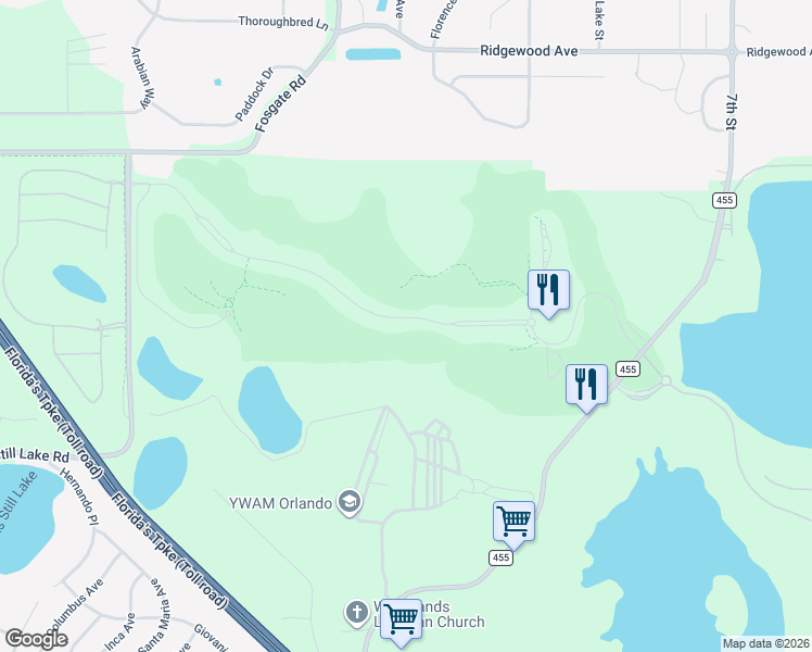 map of restaurants, bars, coffee shops, grocery stores, and more near 16120 Vetta Drive in Montverde