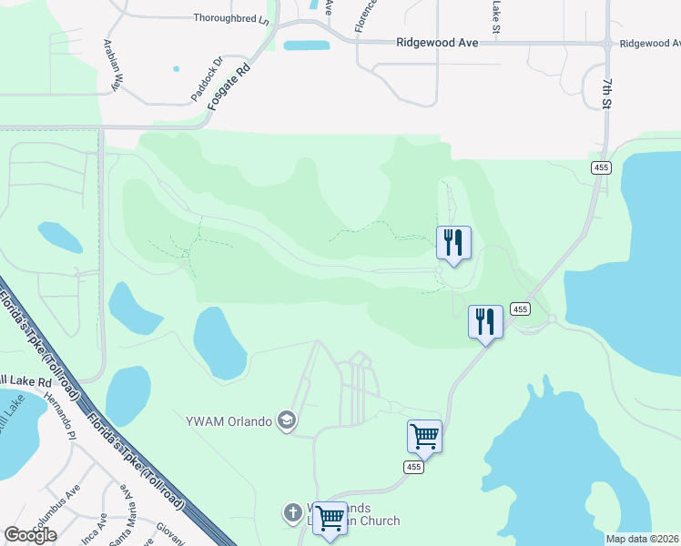 map of restaurants, bars, coffee shops, grocery stores, and more near 16120 Vetta Drive in Montverde