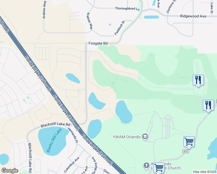 map of restaurants, bars, coffee shops, grocery stores, and more near 16030 Voltera Point in Montverde