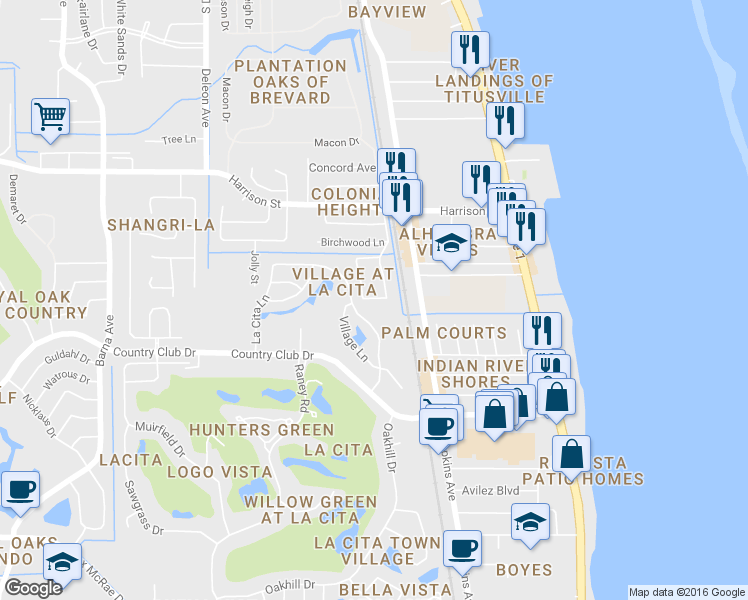 map of restaurants, bars, coffee shops, grocery stores, and more near 3053 Sir Hamilton Circle in Titusville