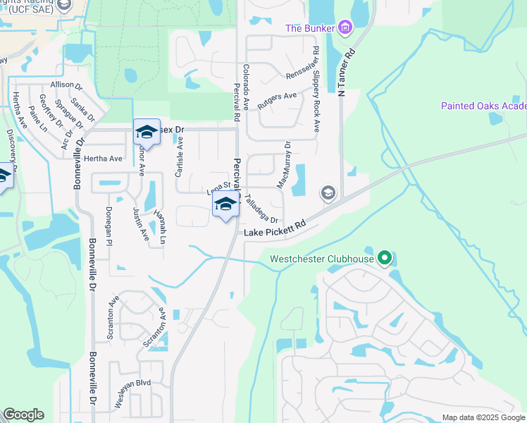 map of restaurants, bars, coffee shops, grocery stores, and more near 2659 Talladega Drive in Orlando