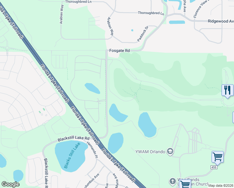 map of restaurants, bars, coffee shops, grocery stores, and more near 16119 Voltera Point in Montverde
