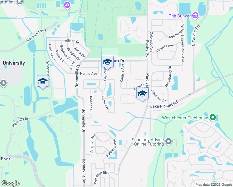 map of restaurants, bars, coffee shops, grocery stores, and more near 2253 Hannah Lane in Orlando