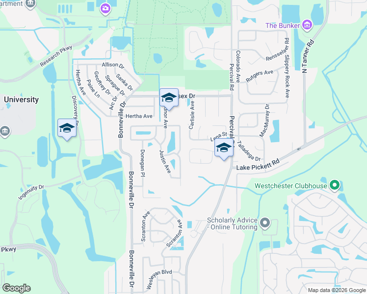 map of restaurants, bars, coffee shops, grocery stores, and more near 2253 Hannah Lane in Orlando