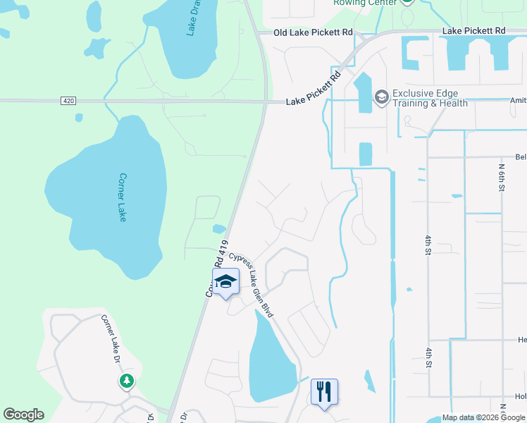 map of restaurants, bars, coffee shops, grocery stores, and more near 17026 Cypress Preserve Parkway in Orlando