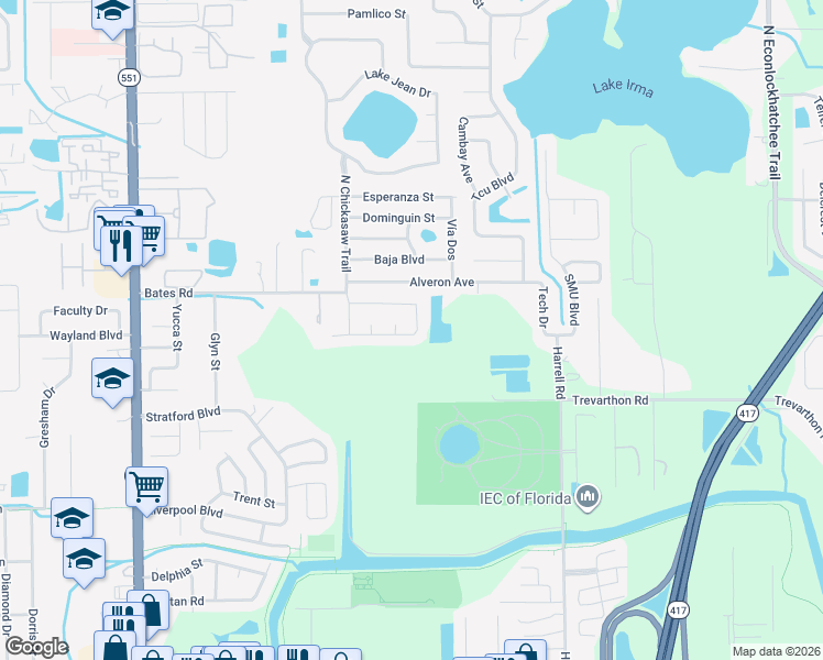 map of restaurants, bars, coffee shops, grocery stores, and more near 8246 Bucksaw Drive in Orlando