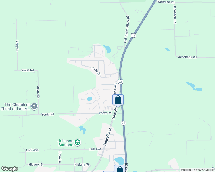map of restaurants, bars, coffee shops, grocery stores, and more near 21372 Lincoln Lane in Brooksville