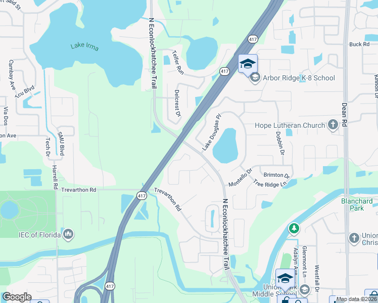 map of restaurants, bars, coffee shops, grocery stores, and more near 2514 Logandale Drive in Orlando