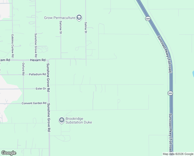 map of restaurants, bars, coffee shops, grocery stores, and more near 14143 Sandy Drive in Brooksville
