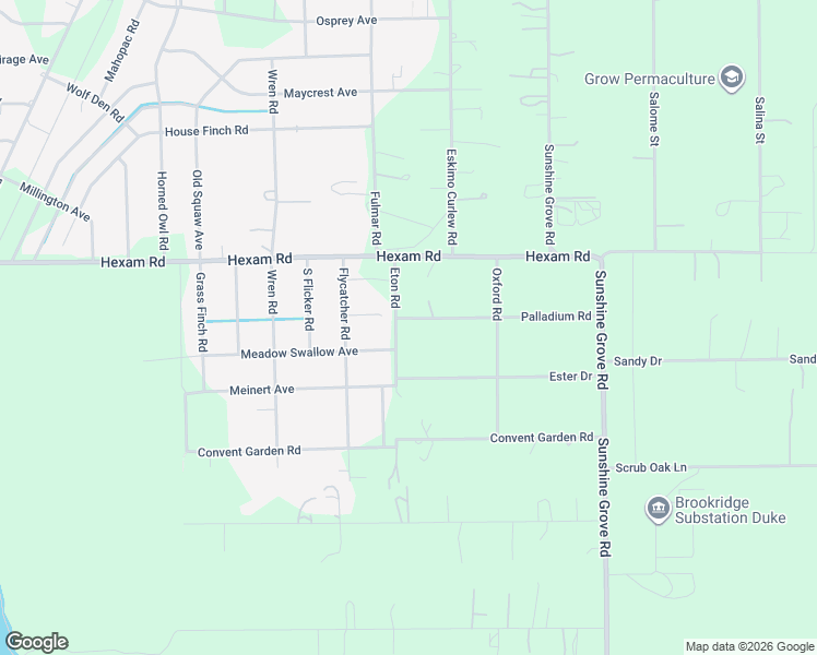 map of restaurants, bars, coffee shops, grocery stores, and more near 10464 Eton Road in Brooksville