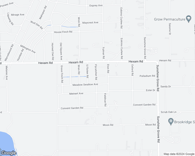 map of restaurants, bars, coffee shops, grocery stores, and more near 10480 Flycatcher Road in Brooksville