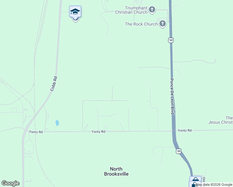 map of restaurants, bars, coffee shops, grocery stores, and more near 10577 Rain Forest Road in Brooksville