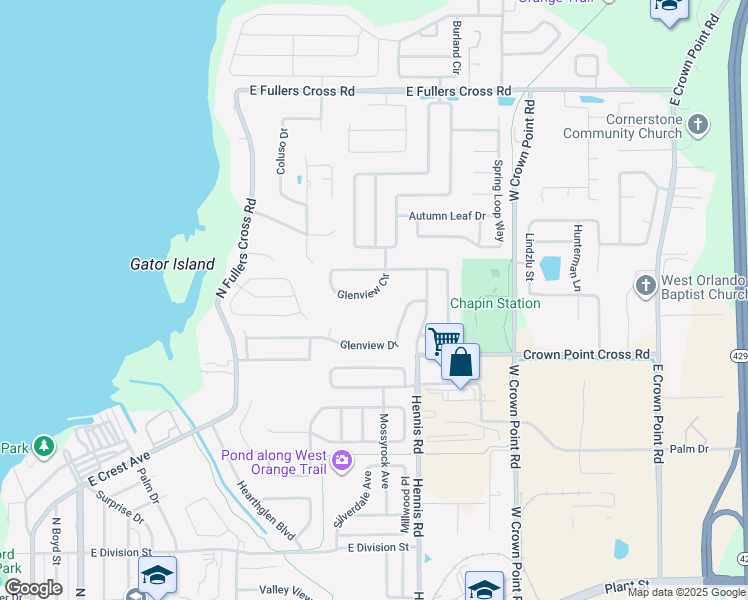 map of restaurants, bars, coffee shops, grocery stores, and more near 976 Glenview Circle in Winter Garden