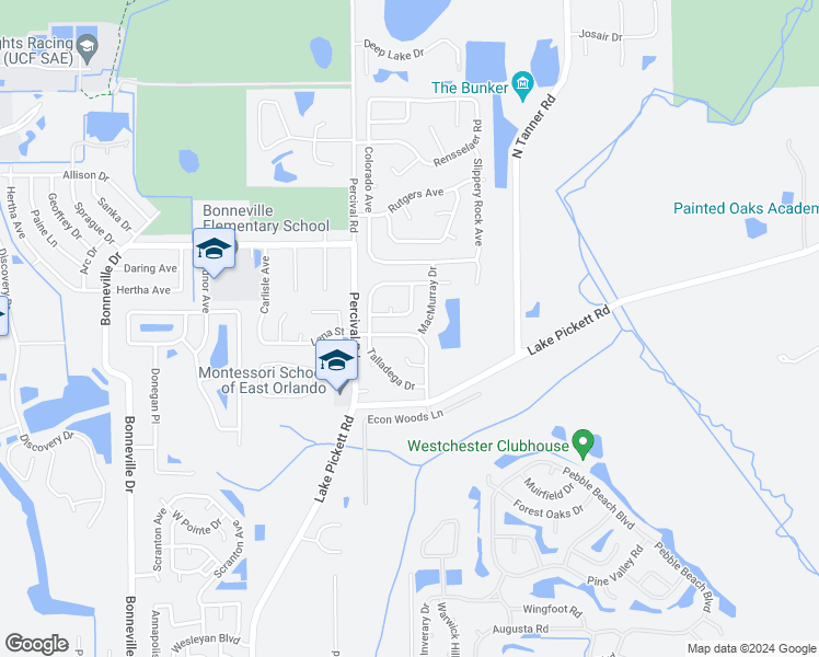 map of restaurants, bars, coffee shops, grocery stores, and more near 2727 Annhurst Avenue in Orlando