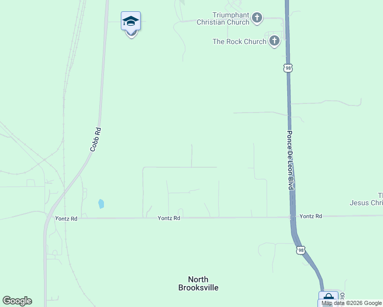 map of restaurants, bars, coffee shops, grocery stores, and more near 10577 Rain Forest Road in Brooksville