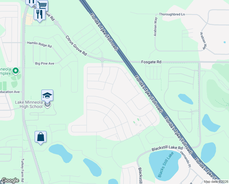 map of restaurants, bars, coffee shops, grocery stores, and more near 1162 Esperanza Ridge Road in Montverde