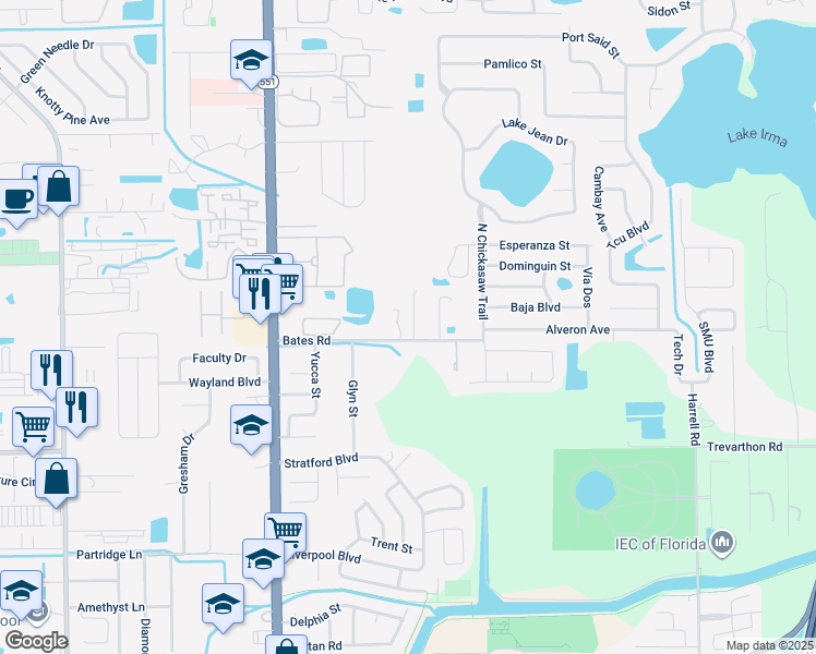 map of restaurants, bars, coffee shops, grocery stores, and more near 3209 Crown Jewel Court in Winter Park