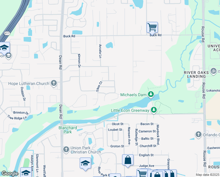 map of restaurants, bars, coffee shops, grocery stores, and more near 10353 Smyrna Drive in Orlando