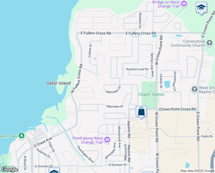 map of restaurants, bars, coffee shops, grocery stores, and more near 962 Glenmeadow Drive in Winter Garden