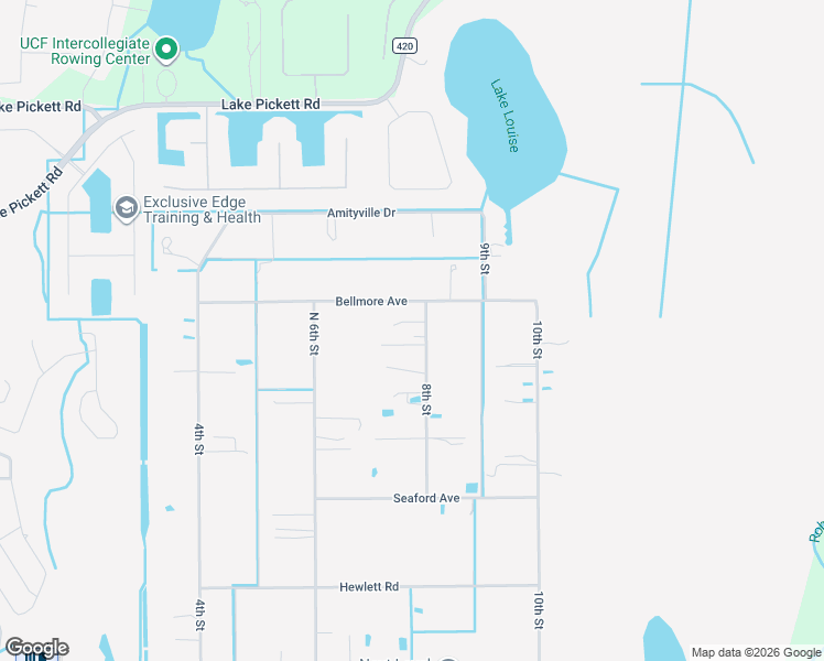 map of restaurants, bars, coffee shops, grocery stores, and more near 18608 Bellmore Avenue in Orlando