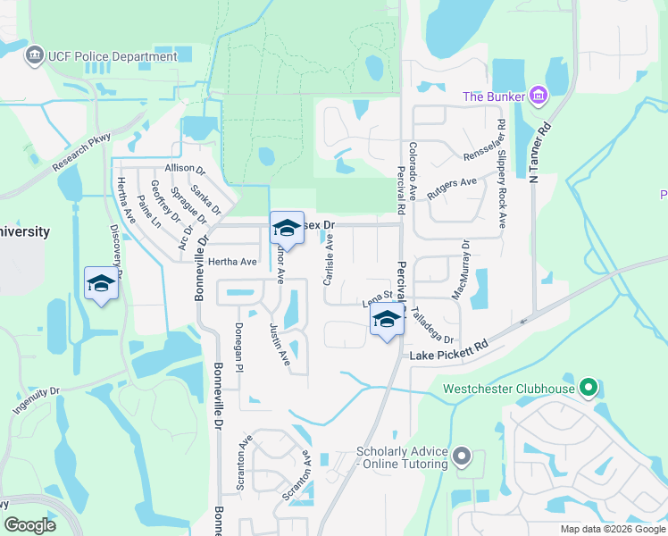map of restaurants, bars, coffee shops, grocery stores, and more near 2809 Carlisle Avenue in Orlando