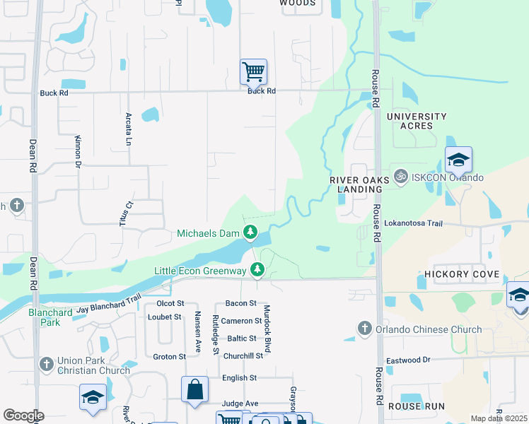 map of restaurants, bars, coffee shops, grocery stores, and more near 2616 Aein Road in Orlando