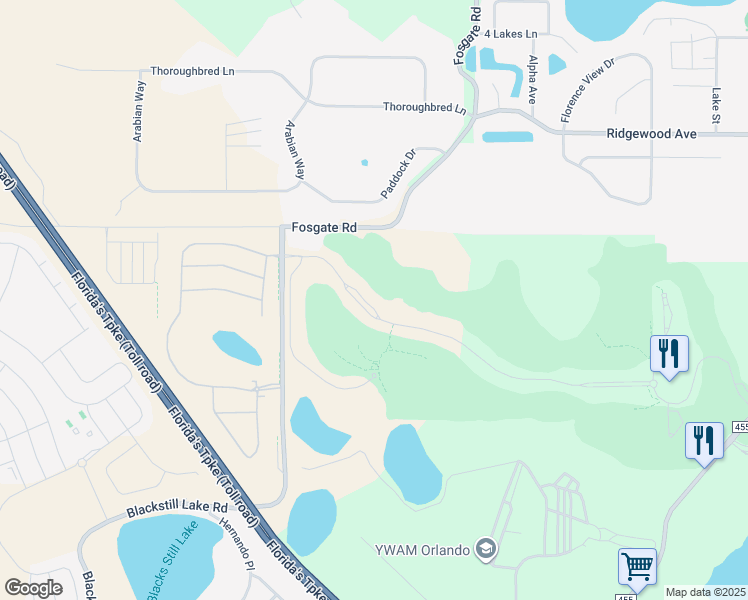 map of restaurants, bars, coffee shops, grocery stores, and more near 15727 Vetta Drive in Montverde