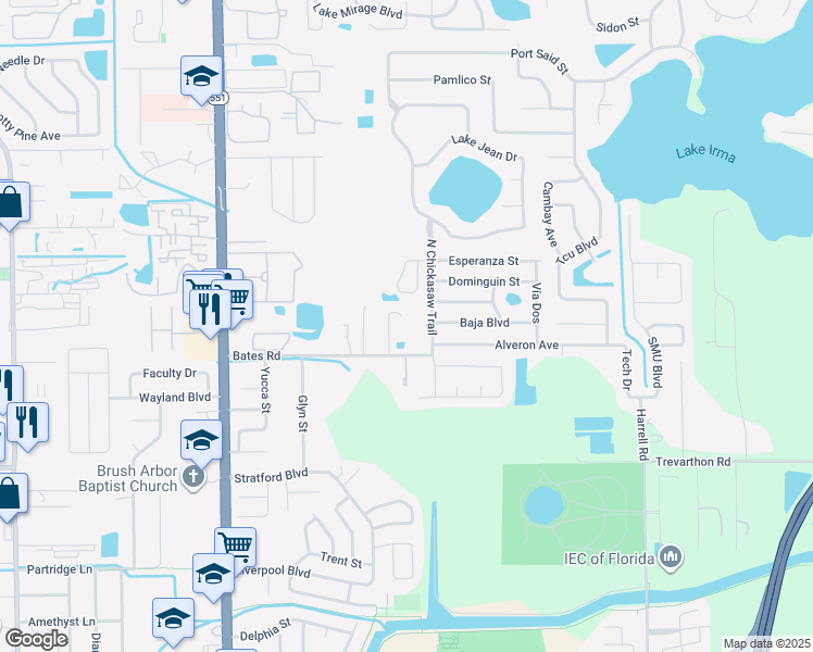 map of restaurants, bars, coffee shops, grocery stores, and more near 3152 Patel Drive in Winter Park