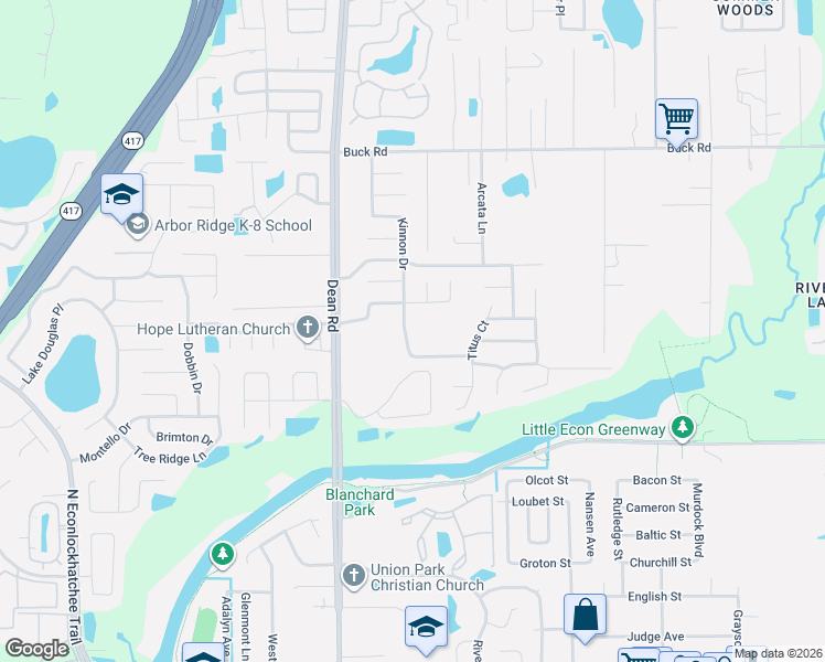map of restaurants, bars, coffee shops, grocery stores, and more near 2645 Kinnon Drive in Orlando