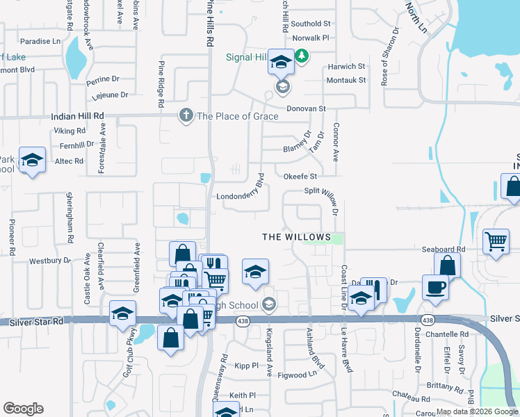 map of restaurants, bars, coffee shops, grocery stores, and more near 4915 Danny Boy Circle in Orlando