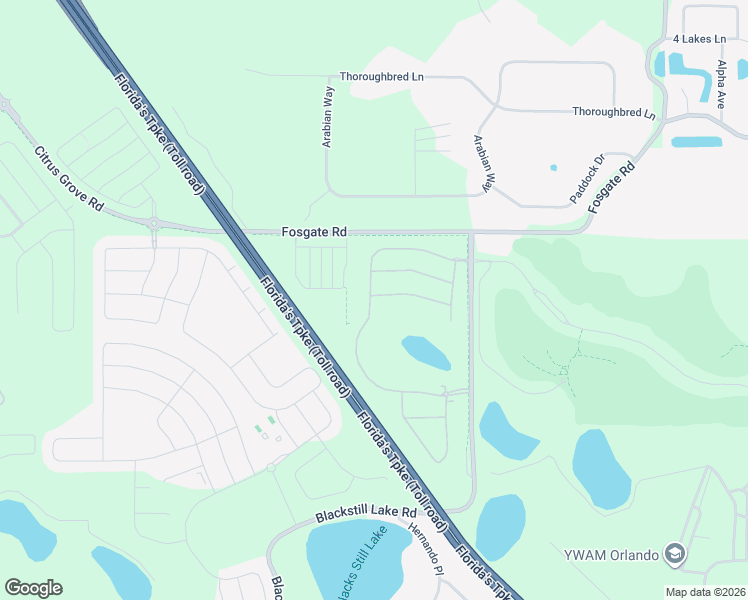 map of restaurants, bars, coffee shops, grocery stores, and more near 16000 Fosgate Road in Montverde
