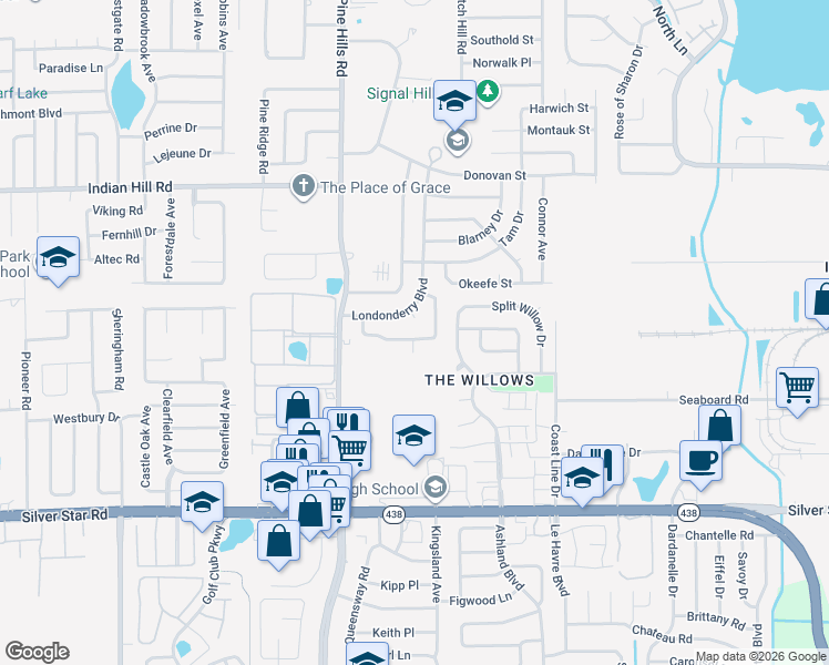 map of restaurants, bars, coffee shops, grocery stores, and more near 4915 Danny Boy Circle in Orlando