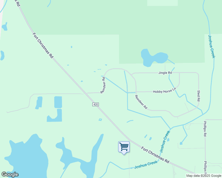 map of restaurants, bars, coffee shops, grocery stores, and more near 21050 Reindeer Road in Christmas