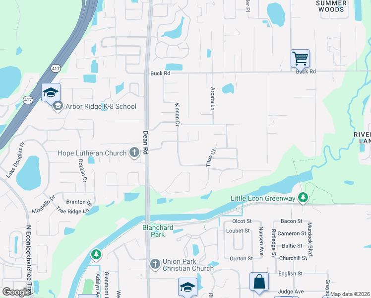 map of restaurants, bars, coffee shops, grocery stores, and more near 2645 Kinnon Drive in Orlando