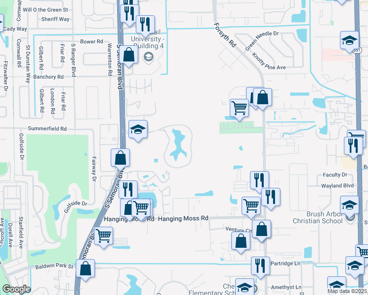 map of restaurants, bars, coffee shops, grocery stores, and more near 3248-3252 Whisper Lake Lane in Winter Park