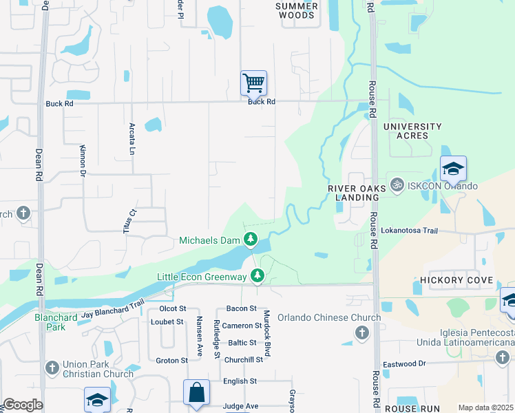 map of restaurants, bars, coffee shops, grocery stores, and more near 2616 Aein Road in Orlando