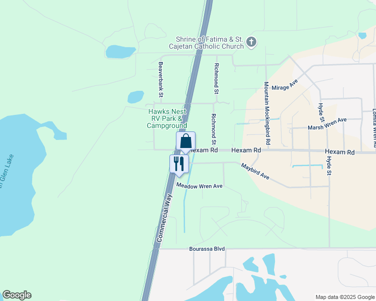 map of restaurants, bars, coffee shops, grocery stores, and more near 11054 Nicasio Road in Spring Hill