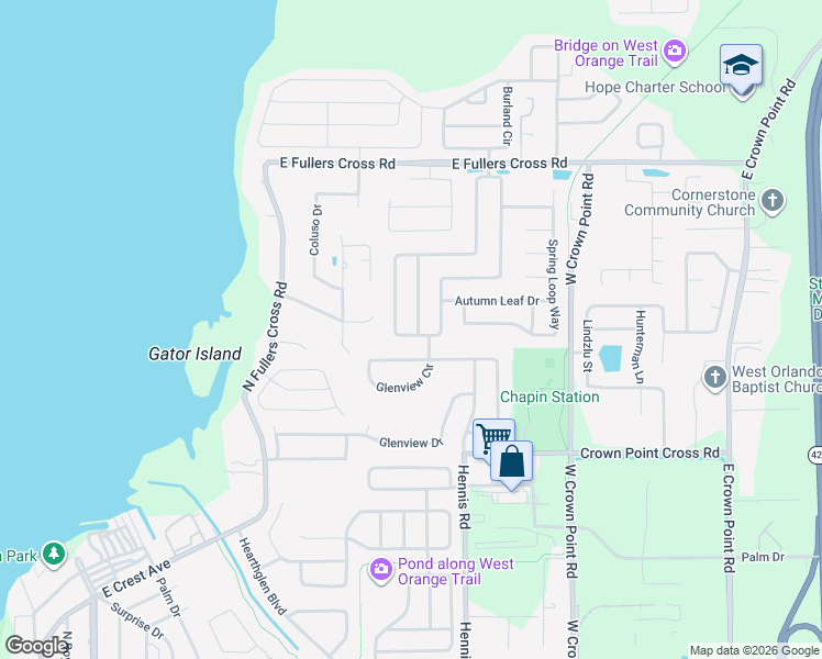 map of restaurants, bars, coffee shops, grocery stores, and more near 981 Glenmeadow Drive in Winter Garden