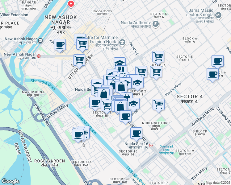 map of restaurants, bars, coffee shops, grocery stores, and more near in Gurugram
