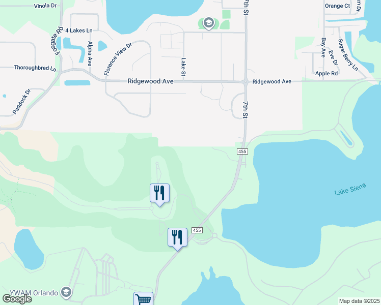 map of restaurants, bars, coffee shops, grocery stores, and more near 16600 Heatherwood Lane in Montverde