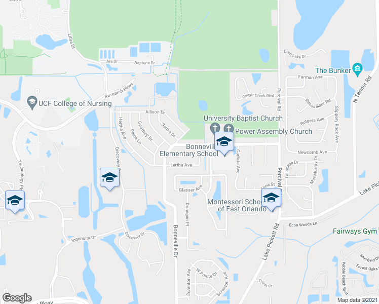 map of restaurants, bars, coffee shops, grocery stores, and more near 14509 Daring Avenue in Orlando