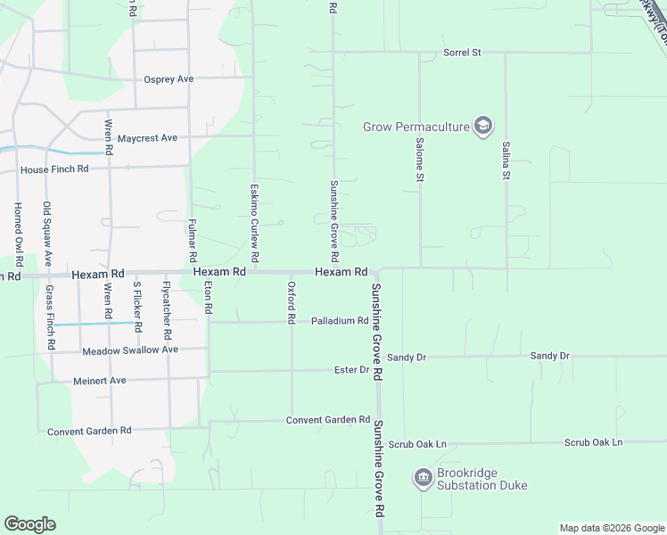 map of restaurants, bars, coffee shops, grocery stores, and more near 13341 Hexam Road in Spring Hill