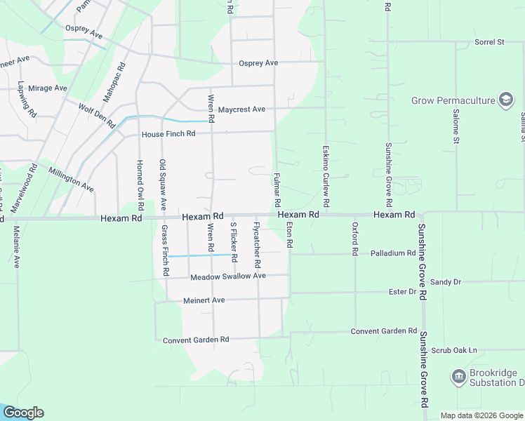 map of restaurants, bars, coffee shops, grocery stores, and more near 13117 Hexam Road in Spring Hill