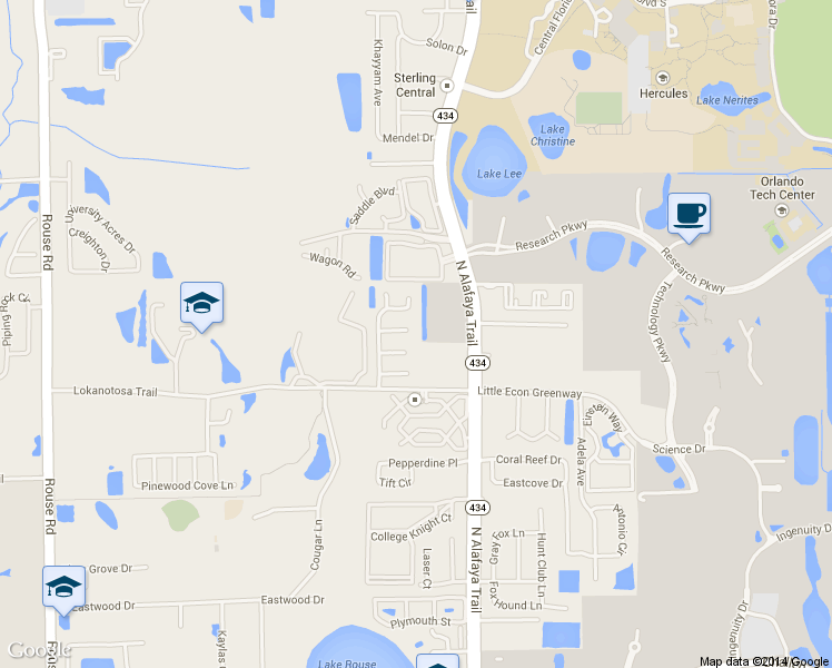 map of restaurants, bars, coffee shops, grocery stores, and more near 11639 Anjali Court in Orlando