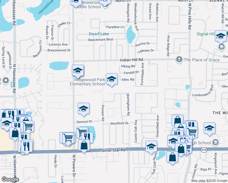 map of restaurants, bars, coffee shops, grocery stores, and more near 5905 Sir Henry Road in Orlando